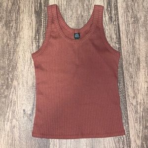Dusty Pink/Rust Ribbed Tank Top